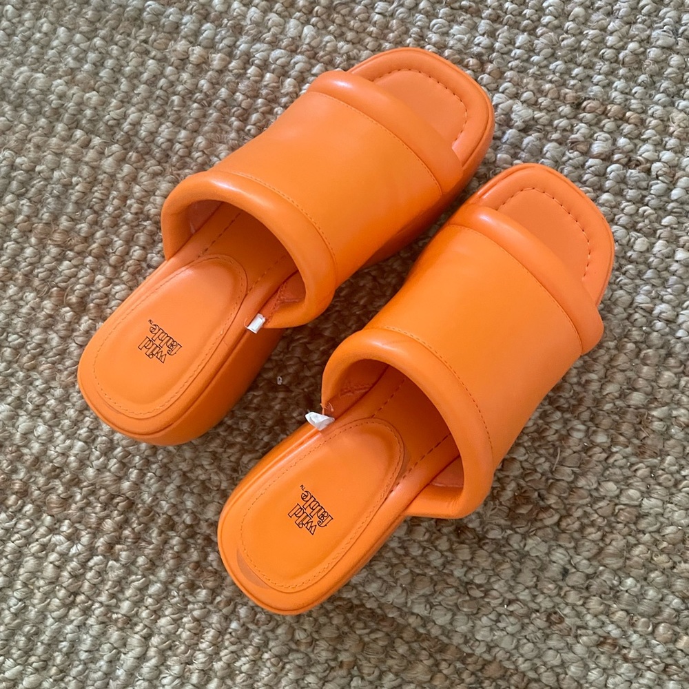 Wild Fable Alanna Orange Slide Wedge Platform 9.5